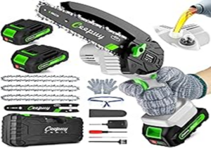 Ceepuy Mini Chain Saw  Cordless 6 inch portable electrical with 2 batteries