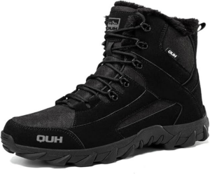QUH Winter Snow Boots Waterproof Military Training Fur Lined Anti Slip Warm Boots (SIZE 10)